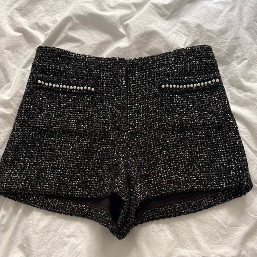 Maje size 36 Black Tweed Women Shorts